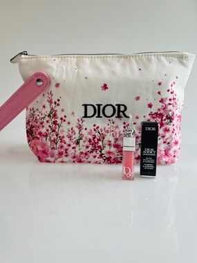 Dior Bundle Blooming Pink Flowers with Mini size Dior Lip Maximiser NWOT